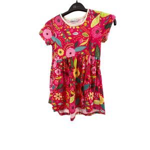 Sunshine Swing Girls Pink Floral Short Sleeve Dress Youth Size 8